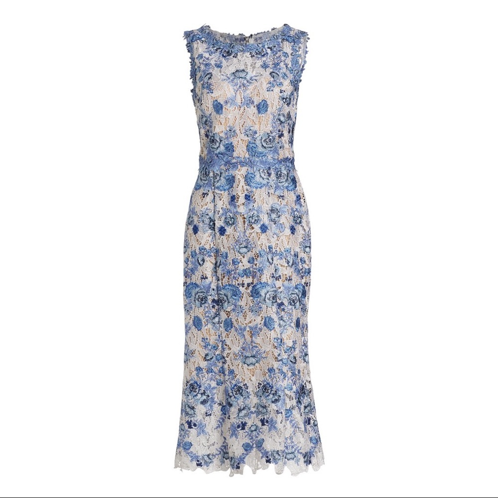 ⚡️Marchesa Notte Rose Lace Sheath Dress sz 2